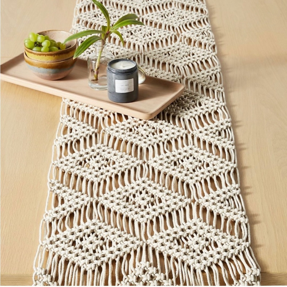 Anthropologie Deedra Macrame Table Runner